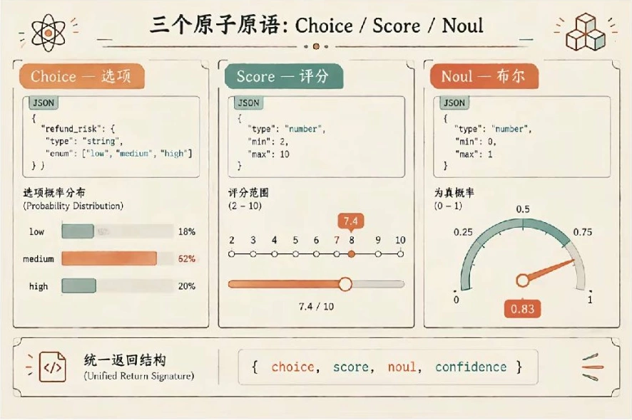 三个原子原语：Choice / Score / Noul，摘自原图第 8 页